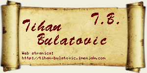 Tihan Bulatović vizit kartica